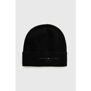 Bavlnená čiapka Tommy Hilfiger čierna farba, bavlnená vyobraziť