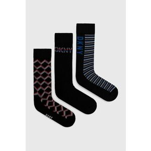 Ponožky Dkny (3-pack) pánske, čierna farba vyobraziť