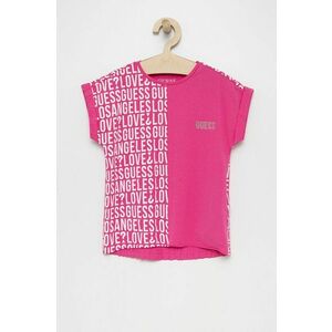 Detské tričko Guess ružová farba vyobraziť