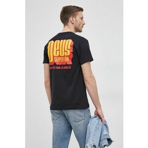 Bavlnené tričko Deus Ex Machina čierna farba, s potlačou vyobraziť