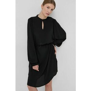 Šaty Bruuns Bazaar Lilli Vita čierna farba, mini, áčkový strih vyobraziť