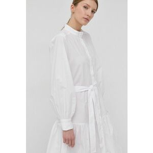 Bavlnené šaty Bruuns Bazaar Rosie Othilie biela farba, mini, áčkový strih vyobraziť
