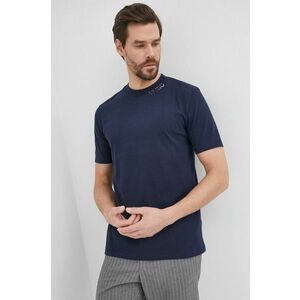 Tričko Hugo pánske, tmavomodrá farba, jednofarebné vyobraziť