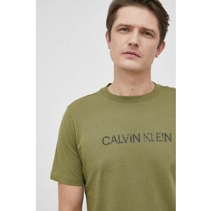 Tričko Calvin Klein Performance pánske, zelená farba, jednofarebné vyobraziť