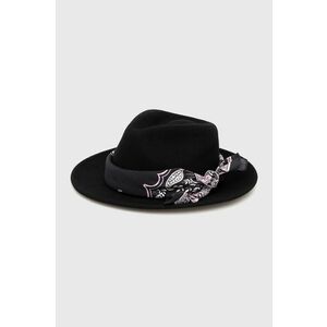 Vlnený klobúk Twinset čierna farba, vlnený vyobraziť