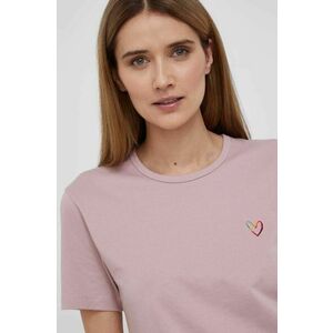 Bavlnené tričko Paul Smith ružová farba vyobraziť