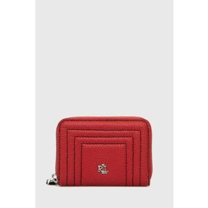 Kožená peňaženka Lauren Ralph Lauren dámska, červená farba vyobraziť