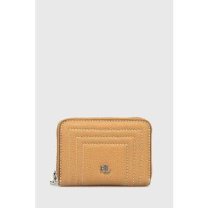 Kožená peňaženka Lauren Ralph Lauren dámska, hnedá farba vyobraziť