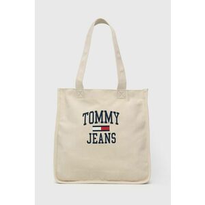 Taška Tommy Jeans krémová farba vyobraziť