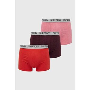 Boxerky Superdry (3-pack) pánske, bordová farba vyobraziť