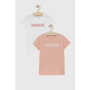 Detské bavlnené tričko Calvin Klein Underwear (2-pack) ružová farba vyobraziť