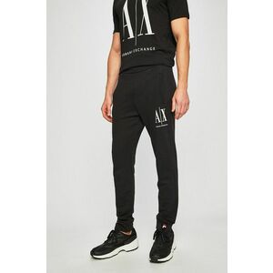 Nohavice Armani Exchange pánske, čierna farba, jednofarebné vyobraziť