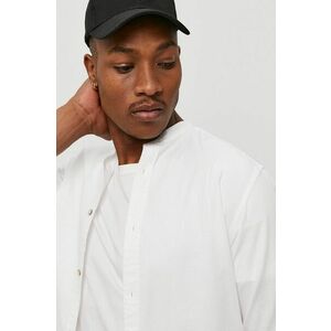 Košeľa Jack & Jones pánska, biela farba, regular, so stojačikom vyobraziť