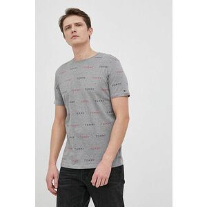 Bavlnené tričko Tommy Hilfiger šedá farba, vzorované vyobraziť