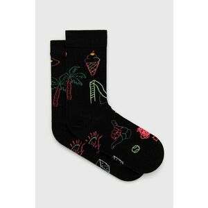 Ponožky Happy Socks Good Times dámske, čierna farba vyobraziť