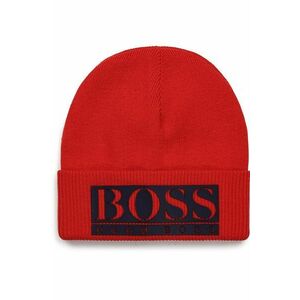 Detská čiapka Boss červená farba biela, z tenkej pleteniny vyobraziť