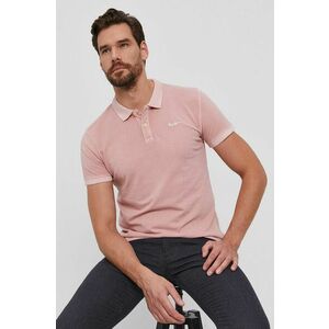 Bavlnené polo tričko Pepe Jeans Vincent ružová farba, jednofarebné vyobraziť