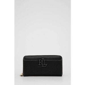 Kožená peňaženka Lauren Ralph Lauren dámska, čierna farba vyobraziť