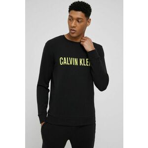 Pyžamové tričko s dlhým rukávom Calvin Klein Underwear čierna farba, jednofarebné vyobraziť
