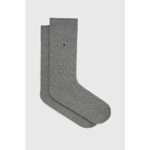 Ponožky s prímesou vlny Tommy Hilfiger šedá farba vyobraziť