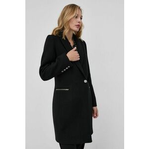 Vlnený kabát Morgan čierna farba, prechodný vyobraziť