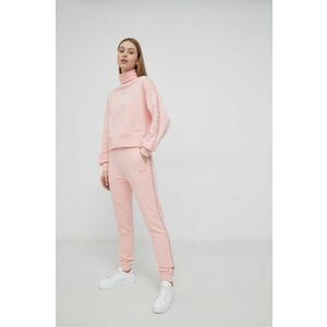 Bavlnená mikina Calvin Klein Jeans dámska, ružová farba, jednofarebná vyobraziť