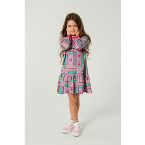 Dievčenské šaty Femi Stories Biti ružová farba, mini, áčkový strih vyobraziť
