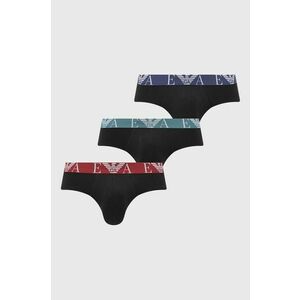 Slipy Emporio Armani Underwear (3-pack) pánske, čierna farba vyobraziť