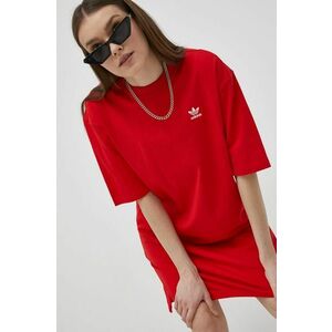 Bavlnené šaty adidas Originals HC2051 červená farba, mini, oversize vyobraziť