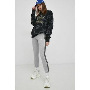 Legíny adidas HE7016 dámske, šedá farba, jednofarebné vyobraziť
