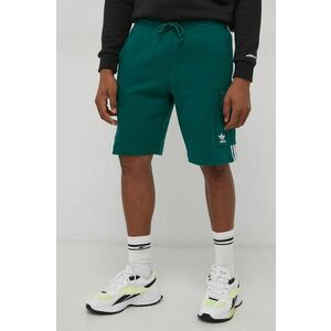 Bavlnené šortky adidas Originals pánske, zelená farba vyobraziť