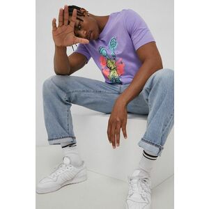 Bavlnené tričko adidas Originals fialová farba, s potlačou vyobraziť