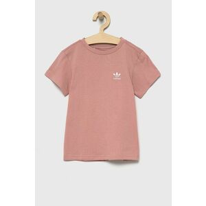 Detské bavlnené tričko adidas Originals HG1434 ružová farba vyobraziť
