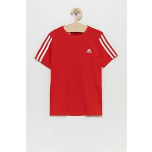 Detské bavlnené tričko adidas Performance H65802 červená farba, jednofarebné vyobraziť
