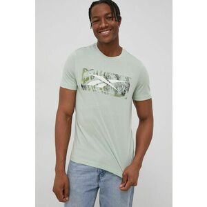 Bavlnené tričko Reebok zelená farba, s potlačou vyobraziť