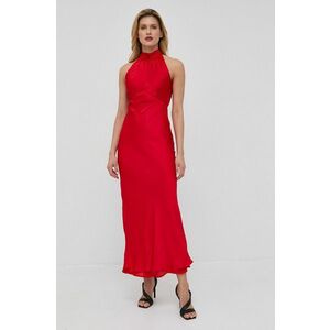 Šaty Bardot červená farba, maxi, áčkový strih vyobraziť