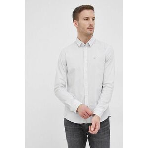Košeľa Calvin Klein pánska, biela farba, slim, s klasickým golierom vyobraziť