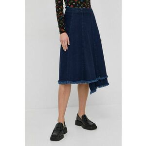 Rifľová sukňa MAX&Co. tmavomodrá farba, midi, áčkový strih vyobraziť