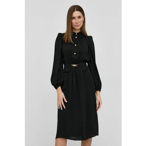 Šaty Elisabetta Franchi čierna farba, mini, áčkový strih vyobraziť