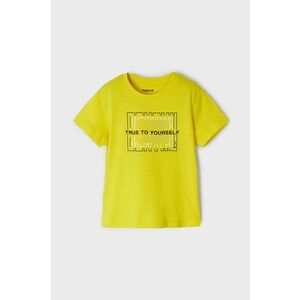 Detské bavlnené tričko Mayoral žltá farba, jednofarebné vyobraziť
