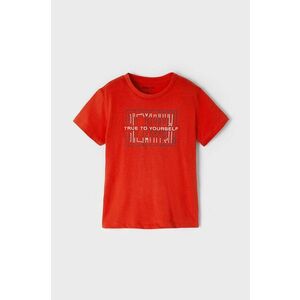 Detské bavlnené tričko Mayoral červená farba, jednofarebné vyobraziť