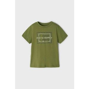 Detské bavlnené tričko Mayoral zelená farba, jednofarebné vyobraziť