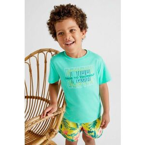 Detské bavlnené tričko Mayoral tyrkysová farba, jednofarebné vyobraziť