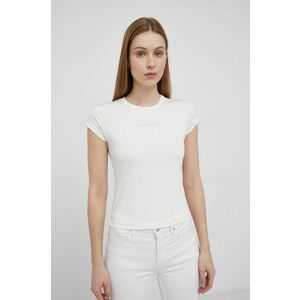 Tričko Calvin Klein Jeans dámske, krémová farba, vyobraziť
