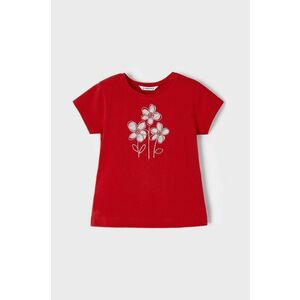 Detské bavlnené tričko Mayoral červená farba, vyobraziť