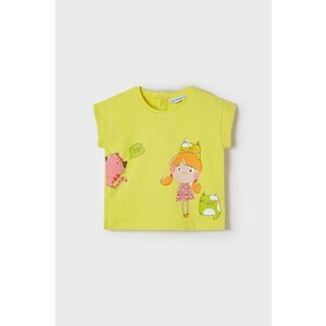 Detské bavlnené tričko Mayoral žltá farba, vyobraziť