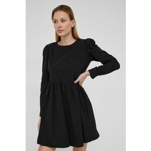 Bavlnené šaty Answear Lab čierna farba, mini, rovná vyobraziť