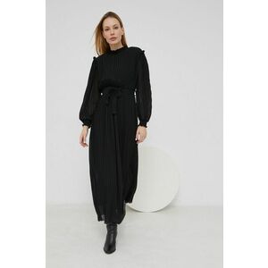 Šaty Answear Lab čierna farba, maxi, áčkový strih vyobraziť