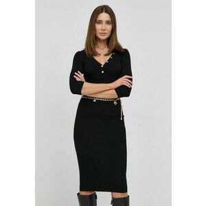 Šaty Elisabetta Franchi čierna farba, mini, priliehavá vyobraziť