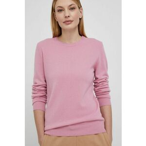 Vlnený sveter United Colors of Benetton dámsky, ružová farba vyobraziť